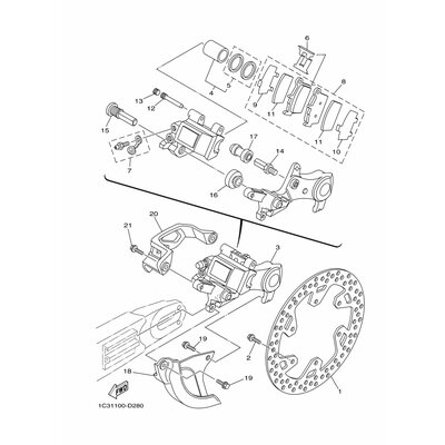 BREMSSATTEL KOMPL., HINTEN