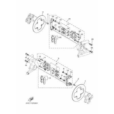 BREMSSATTEL KOMPL., HINTEN