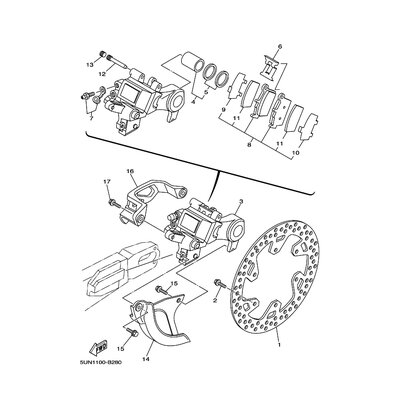 BREMSSATTEL KOMPL., HINTEN