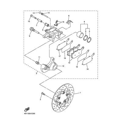 BREMSSATTEL KOMPL., HINTEN