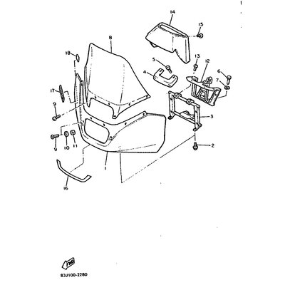 BRACKET, WINDSHIELD(L.H)